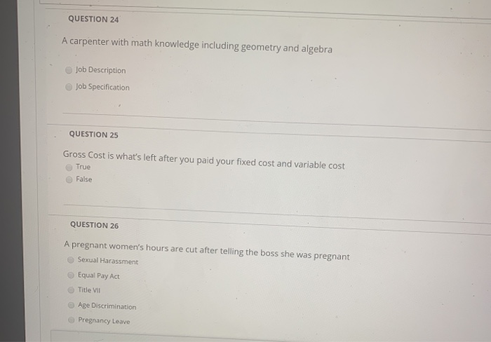 QUESTION 24 A carpenter with math knowledge