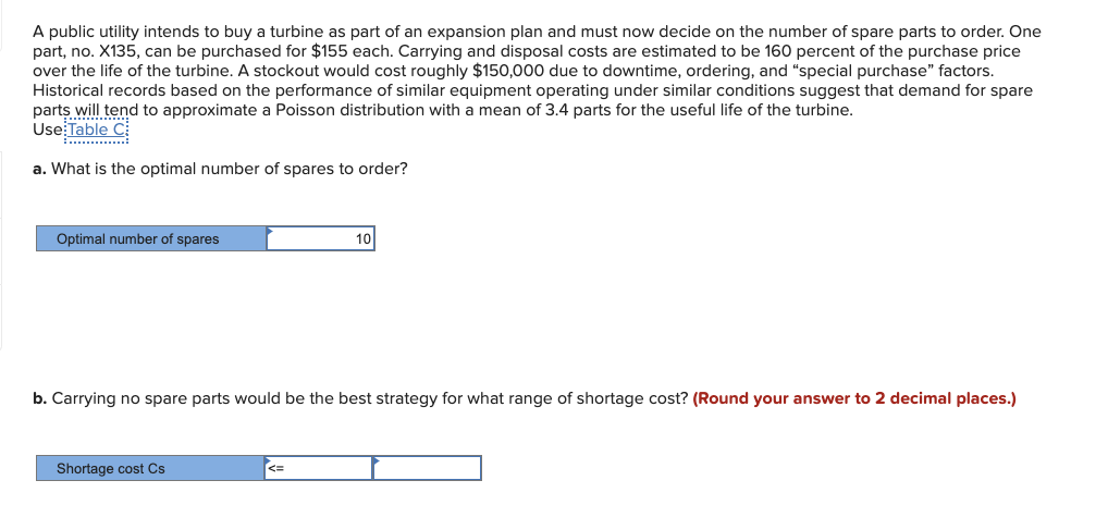 A public utility intends to buy a turbine as part
