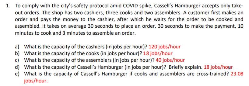 Please explain part e! 1. To comply with the