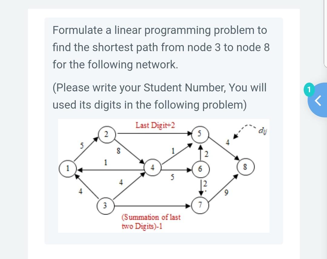 Formulate a linear programming problem to find