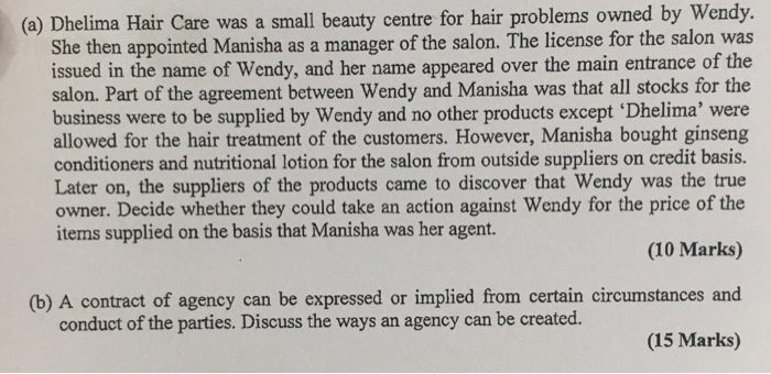 subject: Business law of Malaysia (a) Dhelima