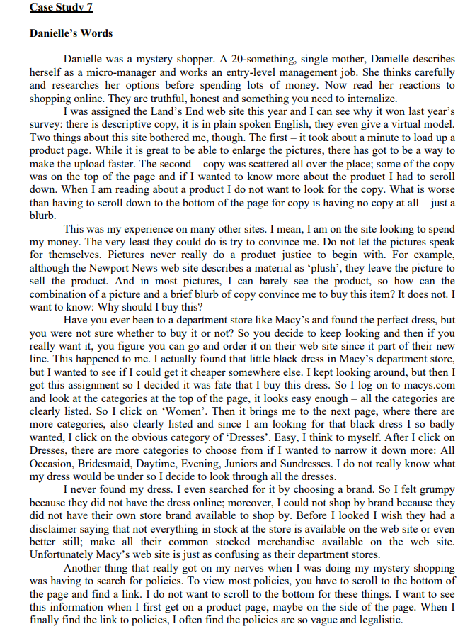 Case Study 7 Danielle's Words Danielle was a