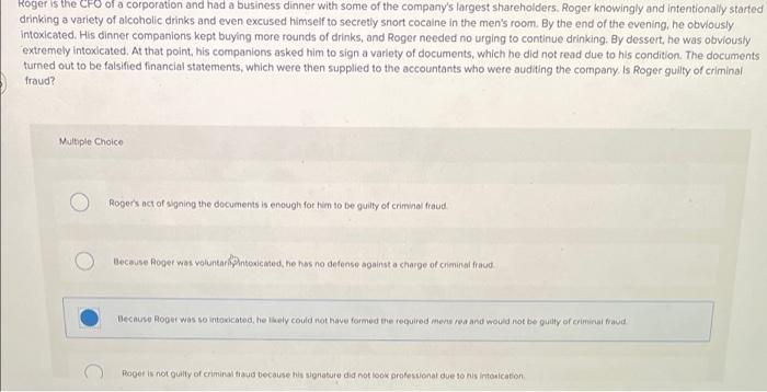 Roger is the of a corporation and had a business