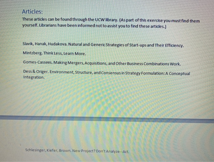 Research Exercise in Academic Quality BUSI 601