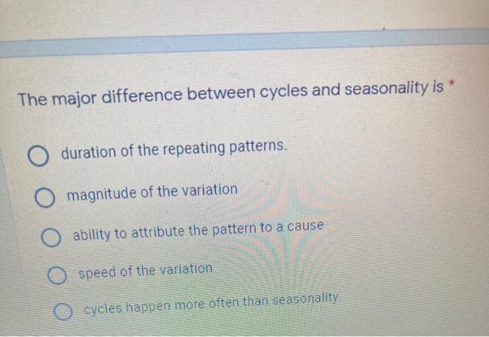 The major difference between cycles and