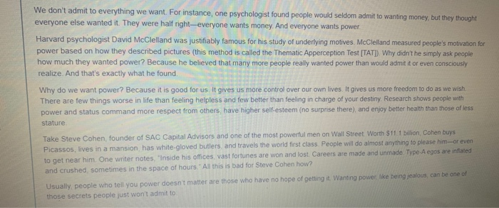 We don't admit to everything we want. For