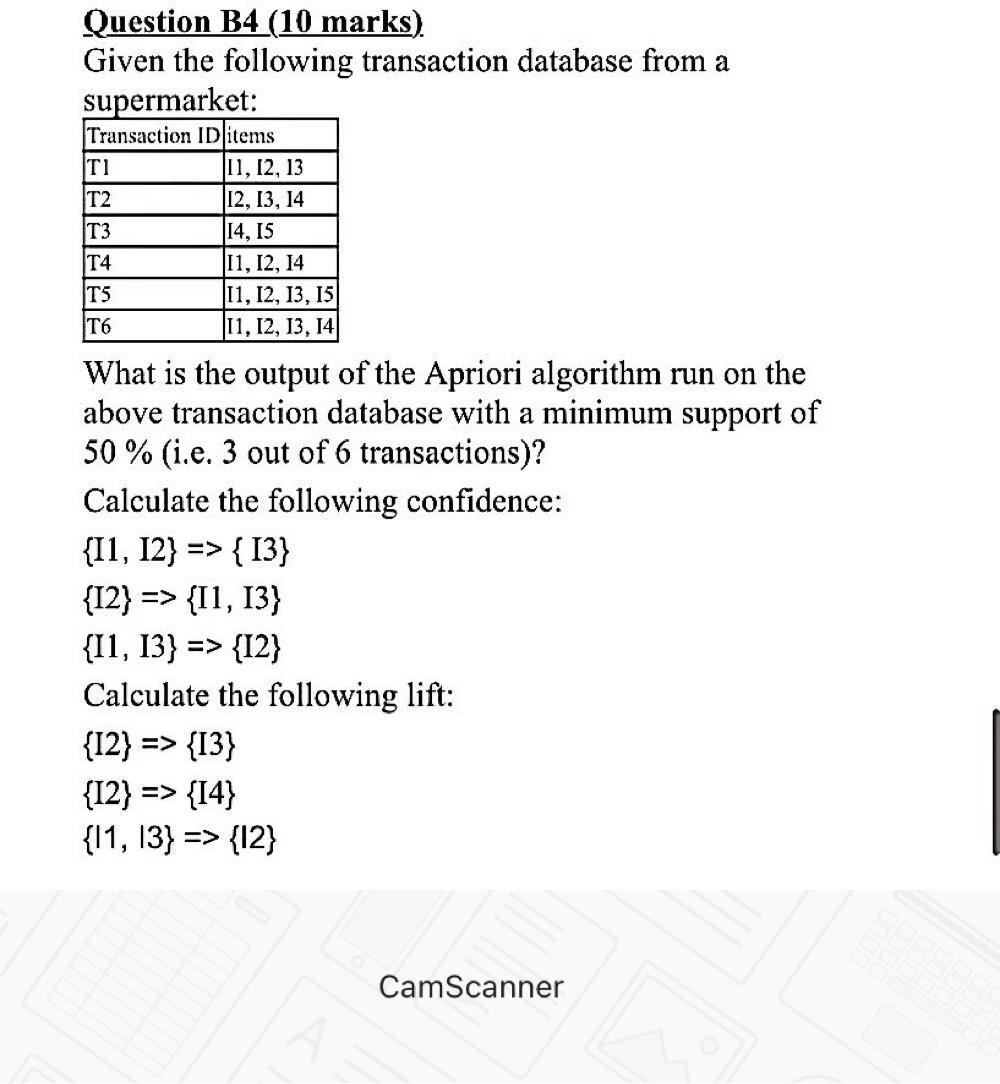 need help asap pls Question B4 (10 marks). Given