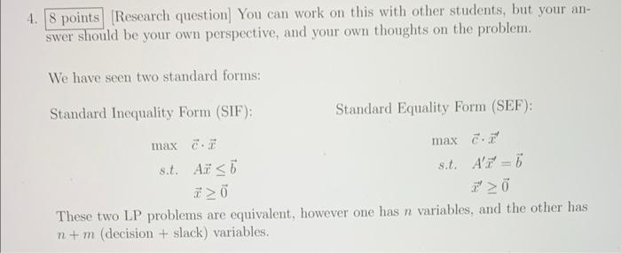 4. 8 points [Research question] You can work on