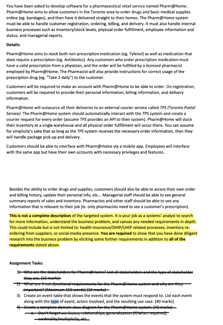 You have been asked to develop software for a