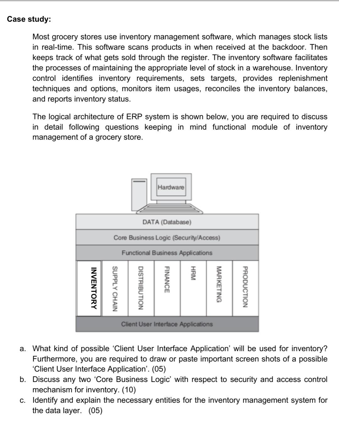 Case study: Most grocery stores use inventory