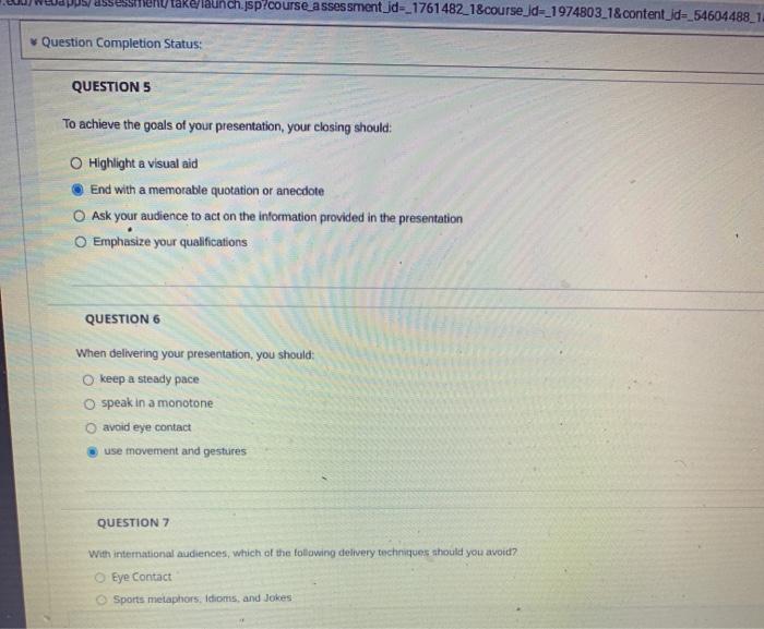 QUESTION 3 On your presentation slides, use text