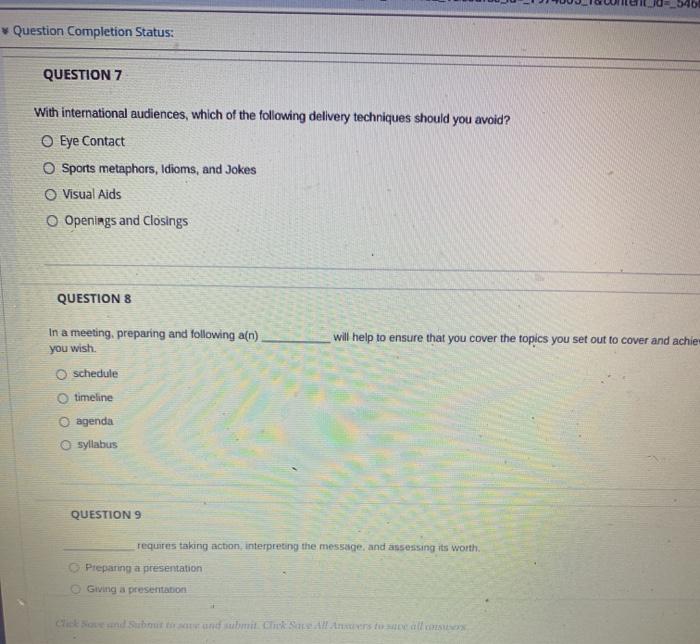 QUESTION 3 On your presentation slides, use text