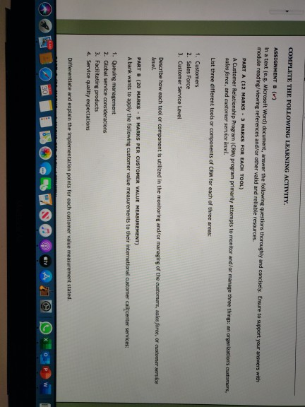 answer part a & b? COMPLETE THE FOLLOWING