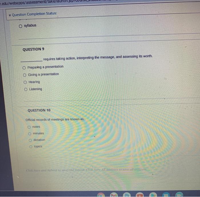 QUESTION 3 On your presentation slides, use text