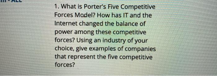 1. What is Porter's Five Competitive Forces