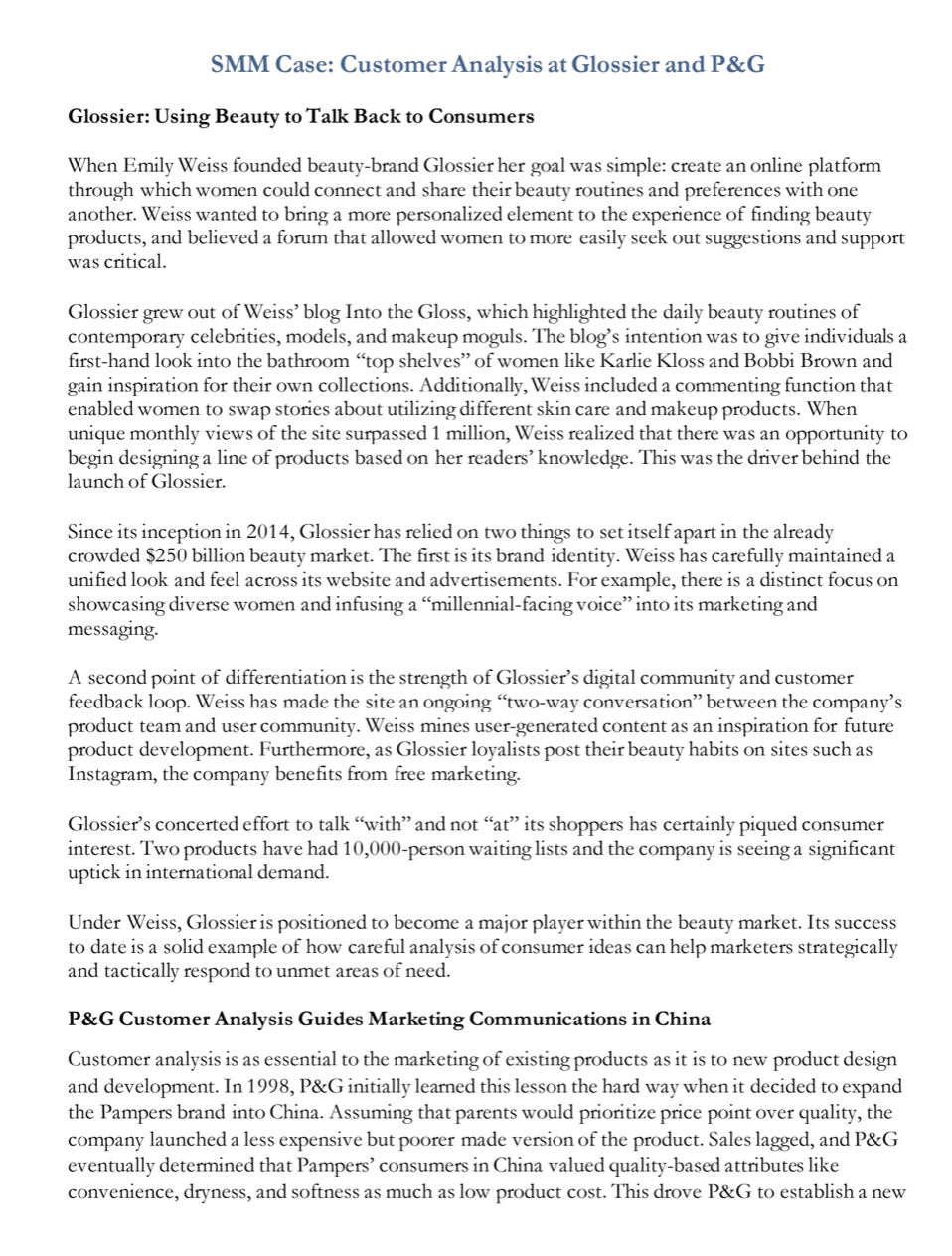 Read mini-case and answer 3 and 4 3. Do you think