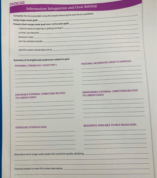 answer questions please EXERCISE Information