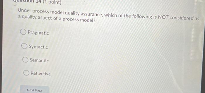 Question 5 (1 point) An activity that has been