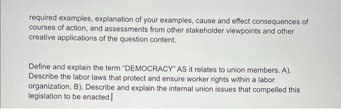 required examples, explanation of your examples,