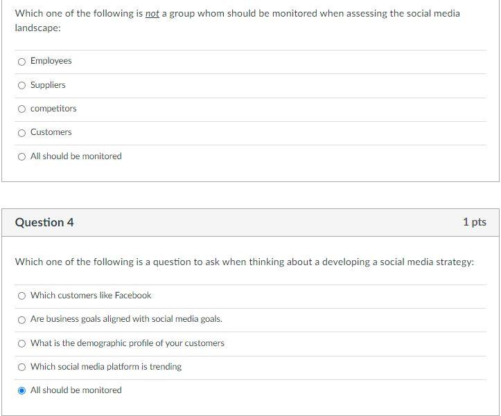 Question 1 1 pts What is the recommended first
