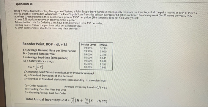 QUESTION 18 Using a computerized Inventory