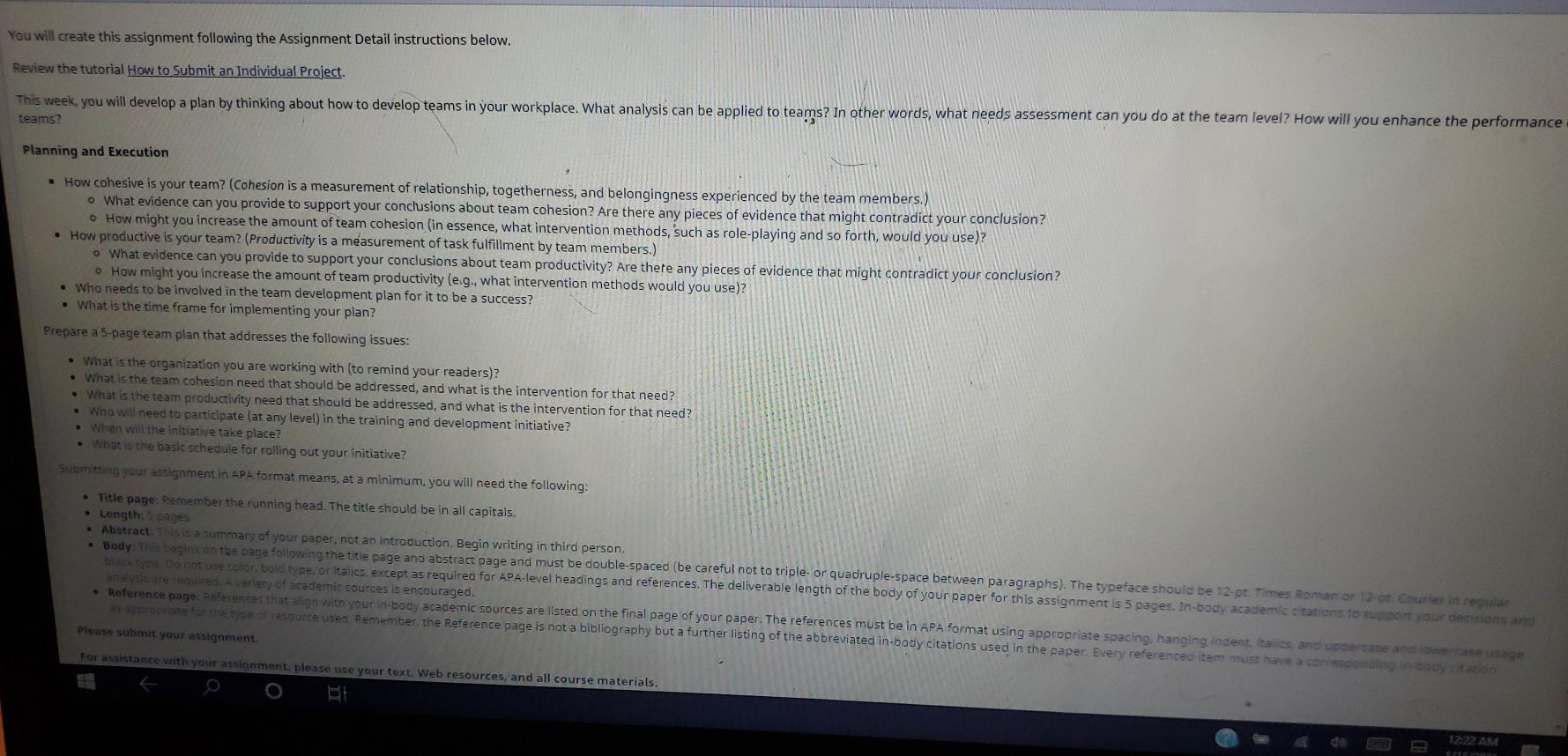 You will create this assignment following the