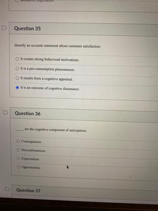 35, 36 Question 35 Identify an accurate statement