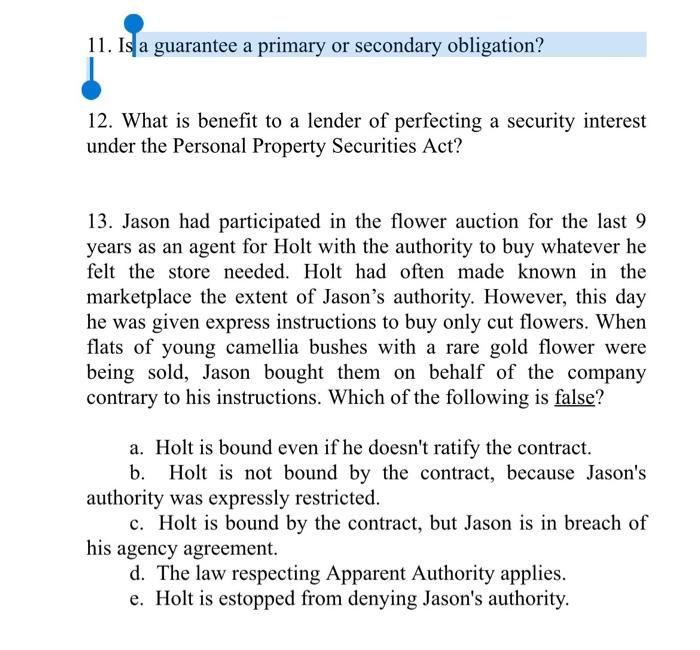 that is all the infformation 11. Is a guarantee a