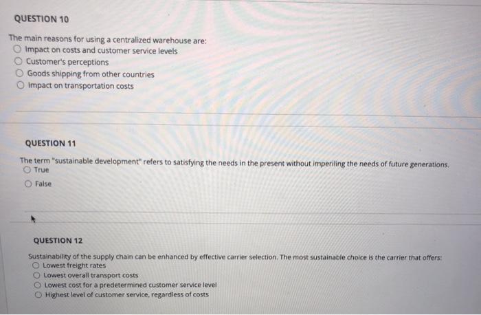 QUESTION 3 What does the framework "zero waste"