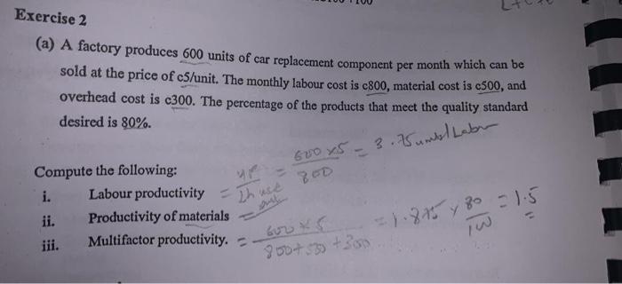 Labour productivity The 70D Compute the