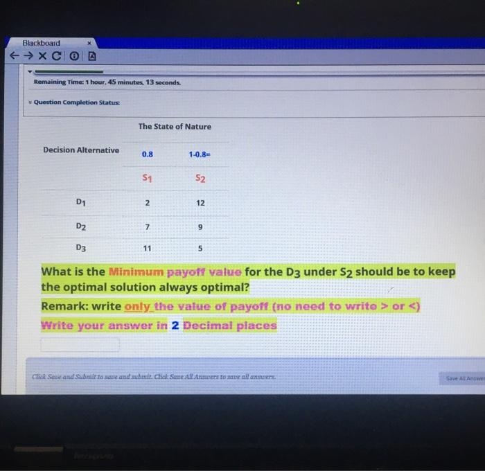 Blackboard 4 XCO Remaining Time: 1 hour. 45