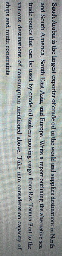 Saudi Arabia is the largest exporter of crude oil