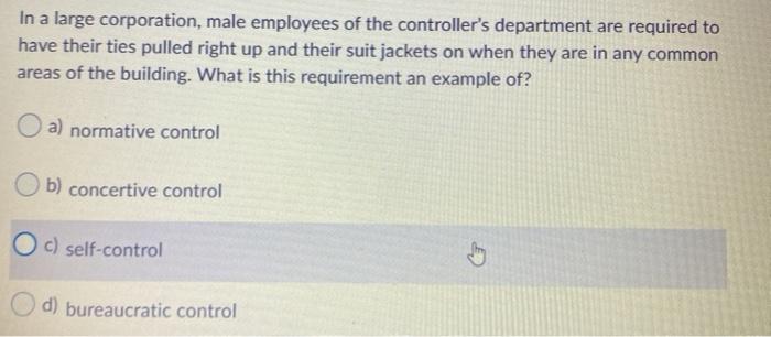 In a large corporation, male employees of the