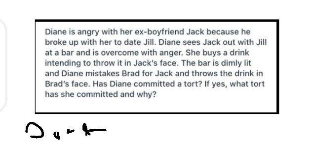 Diane is angry with her ex-boyfriend Jack because
