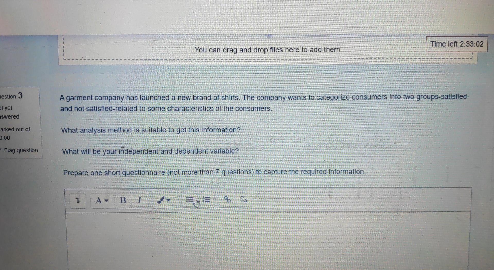 Time left 2:33:02 You can drag and drop files