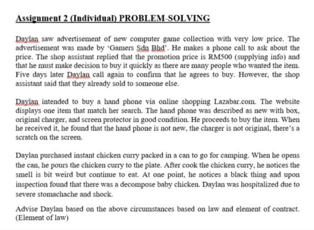 Assignment 2 (Individual) PROBLEM SOLVING Davlan