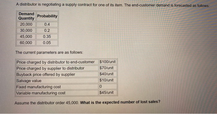 please help?? A distributor is negotiating a