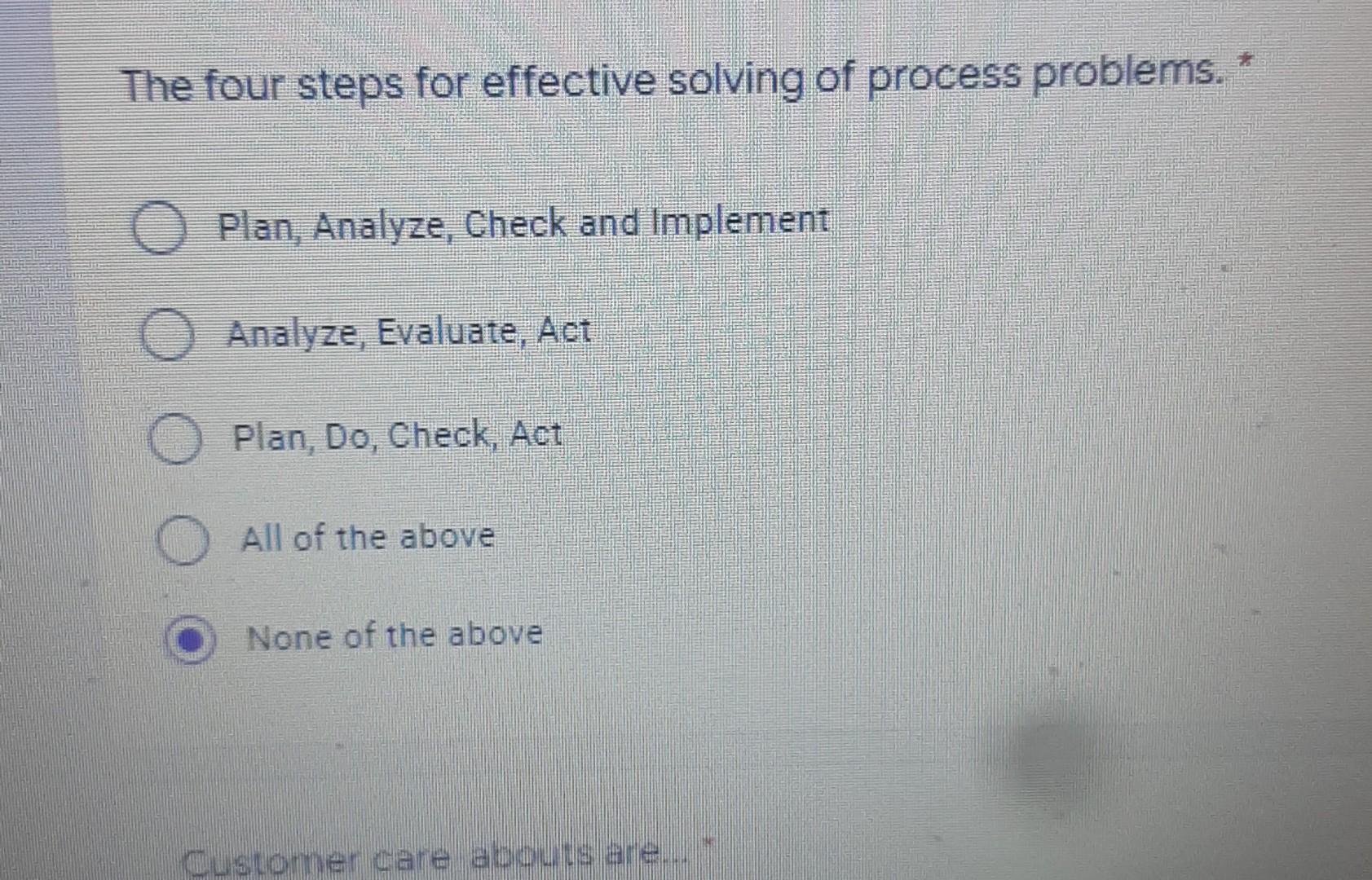 do u know this answer The four steps for