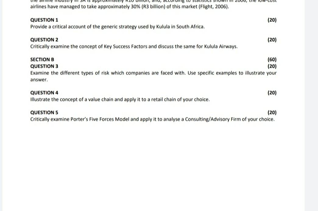 ASSIGNMENT 7: STRATEGIC MANAGEMENT (40) SECTION A