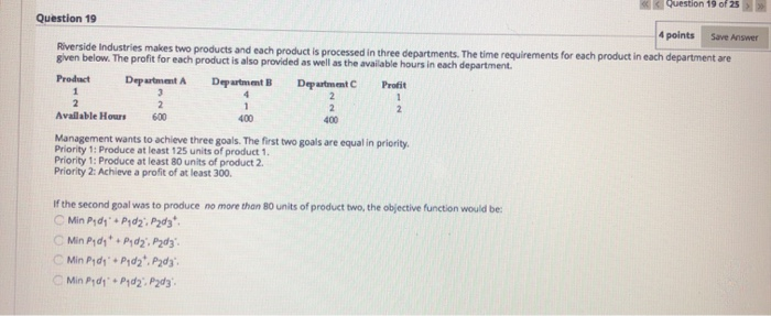 helpppppp Question 19 4 points Save Answer