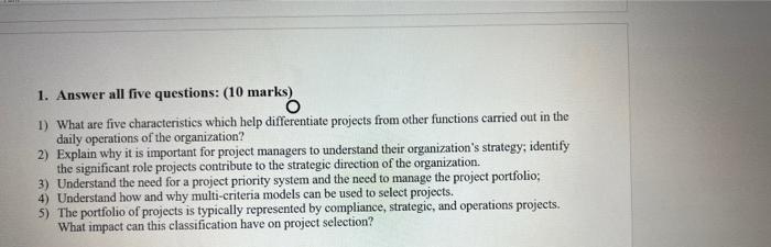 2) Explain why it is important for project