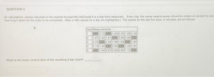 QUESTION in calculation calculate to the nomrest
