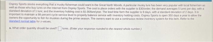 Osprey Sports stocks everything that a musky