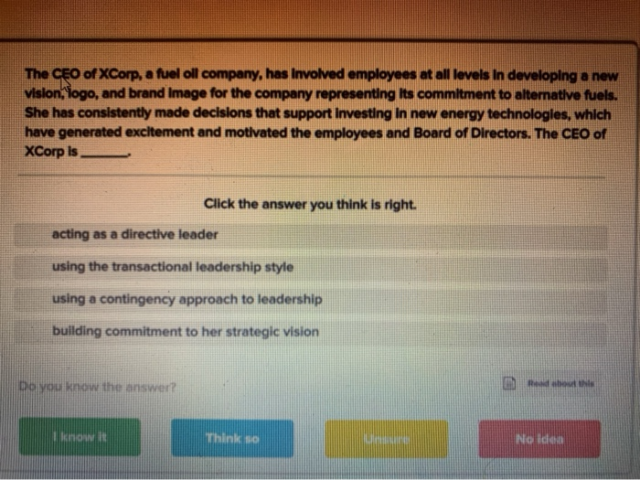 The CEO of Corp, a fuel oil company, has involved