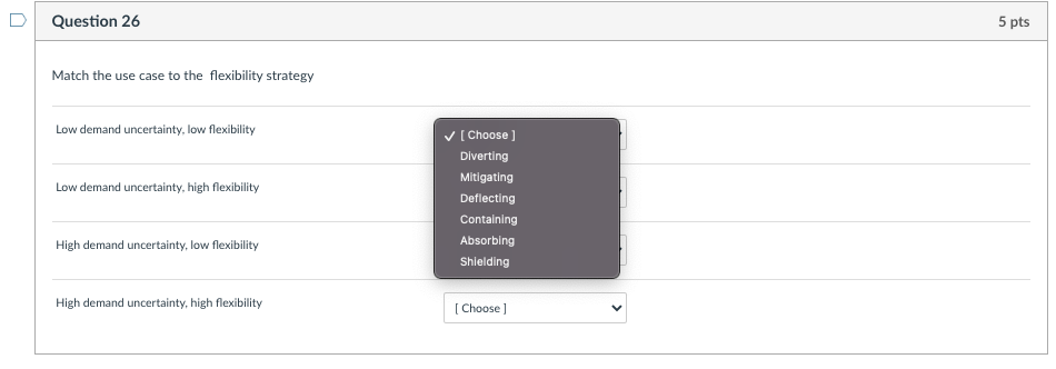 All the options are the same. just number the