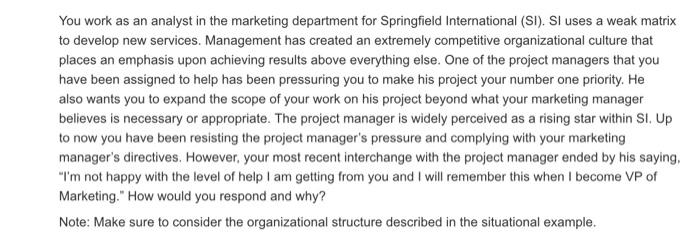 Note: This is a Project Management course. You