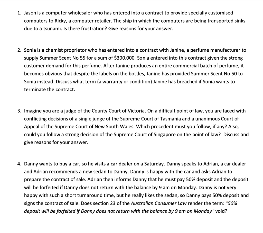 1. Jason is a computer wholesaler who has entered