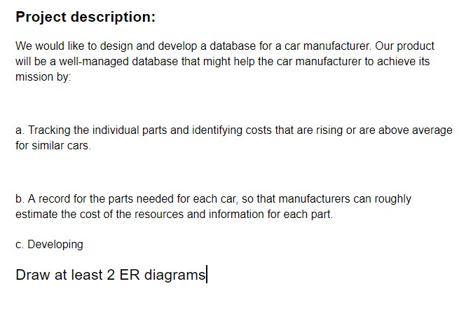 Please help me, thank you Project description: We