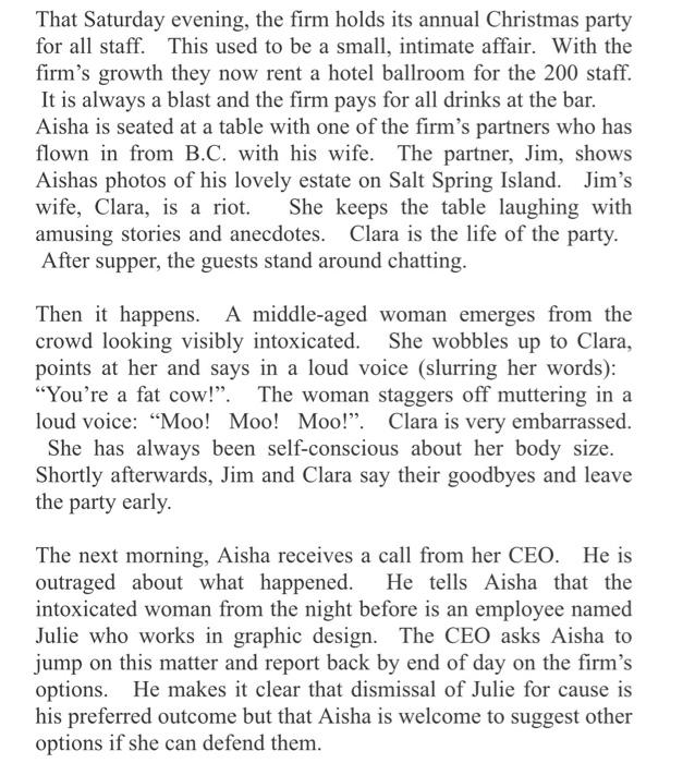 Please answer this :) Fact Scenario Aisha has