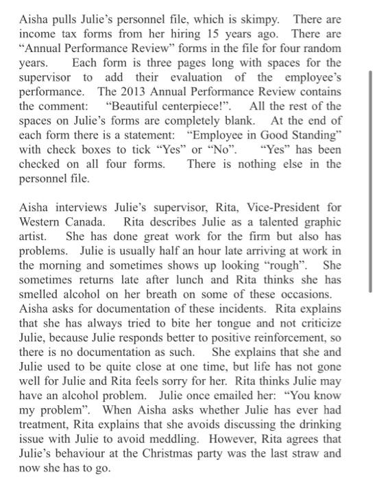 Please answer this :) Fact Scenario Aisha has